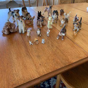 A collection of vintage dog figurines